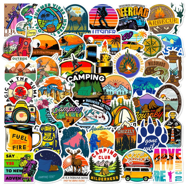 50Pcs Cartoon Seaside Journey Graffiti Stickers for Helmet, Wall, Desktop Decoration (ONLINE ORDER ONLY)