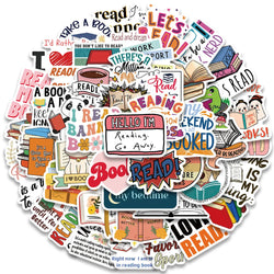 10/30/50PCS Book Reading Stickers English Phrase Decals For Diary Notebook Skateboard Computer Cartoon Luggage Graffiti Sticker (Online Order Only)