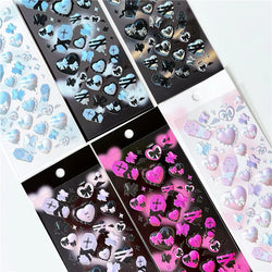 Asia Sweet Style 3D Love Heart Stickers Hand Account Idol Card DIY Material Decorative Sticker Personalized Kawaii Stationery (ONLINE ORDER ONLY)