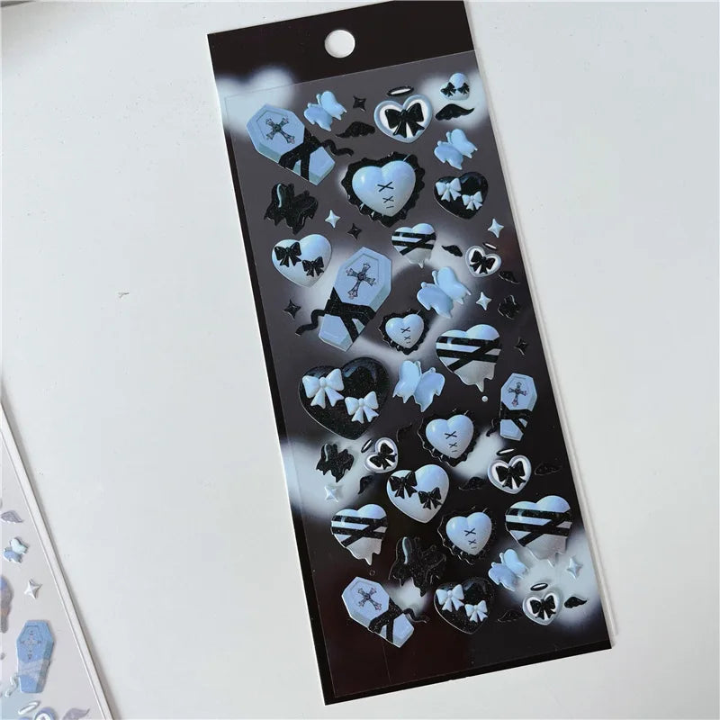 Asia Sweet Style 3D Love Heart Stickers Hand Account Idol Card DIY Material Decorative Sticker Personalized Kawaii Stationery (ONLINE ORDER ONLY)