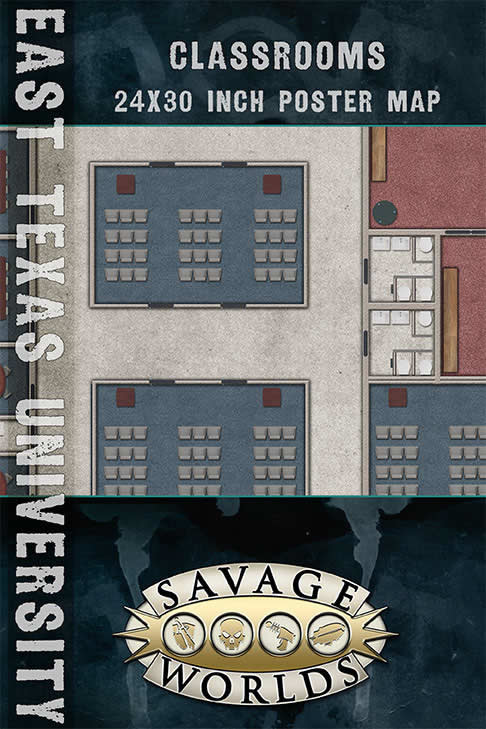 S2P10313 Savage Worlds Classroom/Housing East Texas University RPG Map S2P (ONLINE ORDER ONLY)