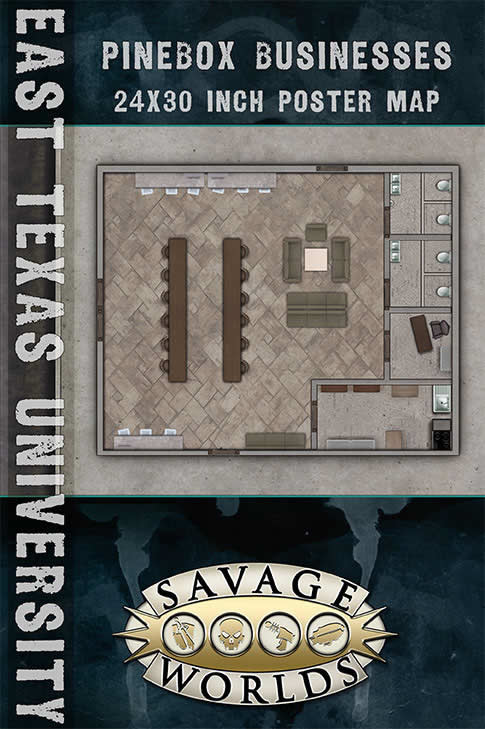 S2P10314 Savage Worlds Business/Library East Texas University RPG Map S2P (ONLINE ORDER ONLY)