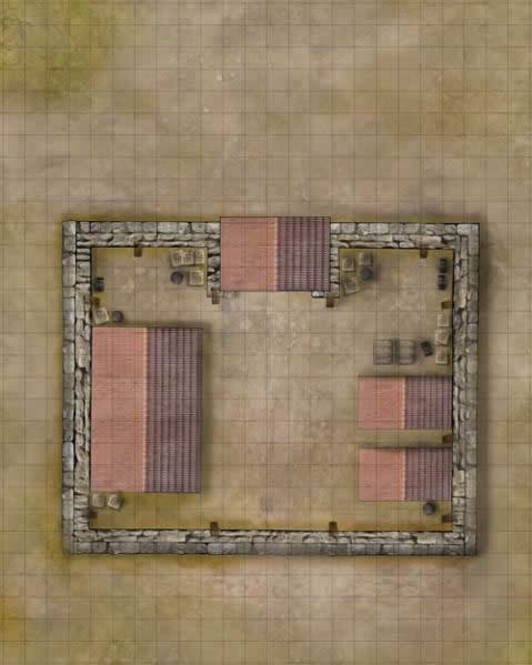 S2P10612 Weird Wars Rome Map Frontier Fortress Village Savage Worlds (ONLINE ORDER ONLY)