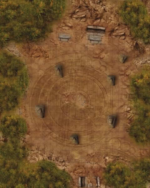 S2P10613 Weird Wars Rome Map Druid Circle Village Savage Worlds (ONLINE ORDER ONLY)