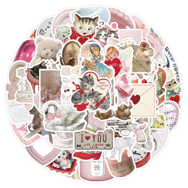 Cute Cat Stickers 10/30/60pcs for DIY Notebook Scrapbooking Laptop Phone Suitcase (Online Order Only)