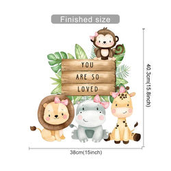 Cartoon Lion Zebra Elephant Giraffe Wall Stickers Kids Room Nursery Decor Decals (ONLINE ORDER ONLY)