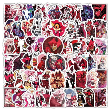 100pcs Hazbin Hotel Anime Stickers for Laptop, Phone, Suitcase, Water Bottle, Scooter, Refrigerator (Online Order Only)