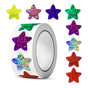 100-500pcs Colorful Star Stickers for Kids Reward School Classroom Adhesive Holographic Stickers for Teachers Parents DIY Craft (ONLINE ORDER ONLY)