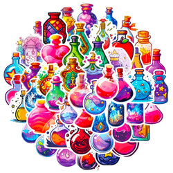 10/50PCS Colorful Magic Bottle Stickers Funny Cute Decals For Kids Laptop Luggage Fridge Diary Bike Phone Notebook Stickers (Online Order Only)