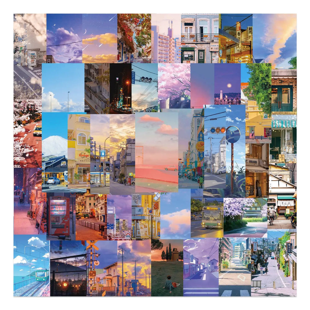 50Pcs Cartoon Street View Graffiti Stickers for Helmet, Wall, Desktop Decoration (ONLINE ORDER ONLY)