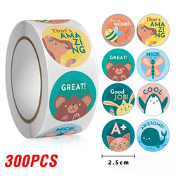 100-500pcs Cartoon Animals Cute Reward Stickers for Kids School Teacher Supplies Kids Classic Toy Gift Sealing Decor Stationery (ONLINE ORDER ONLY)