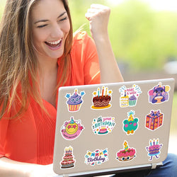 10/30/50PCS Happy Birthday PVC Sticker Aesthetic Decoration Scrapbooking Children's Korean Stationery School Supplies for Kids (ONLINE ORDER ONLY)