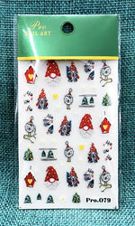 Cute Deer Christmas Nail Stickers 5D Embossed Elk Star Gingerbread Man Snowflake Santa Claus Holly DIY Winter Engraved Manicure* (ONLINE ORDER ONLY)