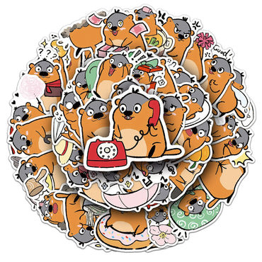 10/30/50PCS Cute Groundhog Stickers Funny Animal Meme Sticker Graffiti DIY Fridge Luggage Laptop Phone Guitar Bike Cartoon Decal (ONLINE ORDER ONLY)