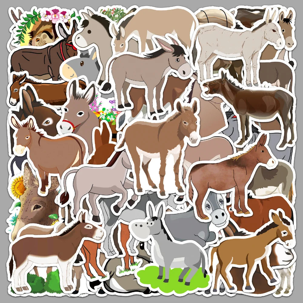 50Pcs The donkey Stickers DIY Helmet Skateboard Laptop Motorcycle Graffiti Sticker Decals Kids (Online Order Only)