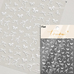 White Black Pink Bowknot Lace Star Pearl Tassel Pendant Shiny 5D Embossed Relief Self Adhesive Nail Art Stickers Manicure Decals (ONLINE ORDER ONLY)