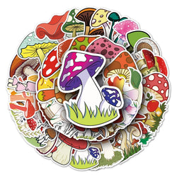 50Pcs Magic Mushroom Cartoon Waterproof Vinyl Stickers for Skateboard Snowboard Decal (ONLINE ORDER ONLY)