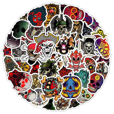 10/30/50PCS Horror Hallowee Gothic Skeleton Stickers Punk Style DIY Waterproof Laptop Luggage Motorcycle Bike Decals Decoration (ONLINE ORDER ONLY)