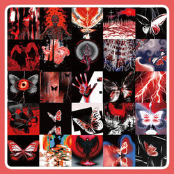 Red Art Sticker Decals for Phone, Laptop, Luggage, Skateboard - 10/30/60PCS (ONLINE ORDER ONLY)