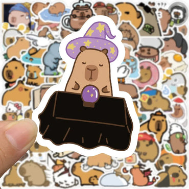 10/30/50/100pcs Kawaii Animal Capybara Graffiti Stickers Notebook Laptop Phone Suitcase Diary Waterproof Sticker for Kids Toys (ONLINE ORDER ONLY)