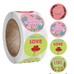 500pcs/roll Handmade with Love Letter Stickers Thank You Stickers Labels Wedding Box Gift Packing Decoration Stationery Stickers (ONLINE ORDER ONLY)