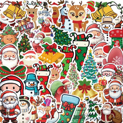 50PCS Christmas Cartoon Stickers Decals Waterproof DIY Phone Scrapbook Luggage Helmet Kid Toy (Online Order Only)