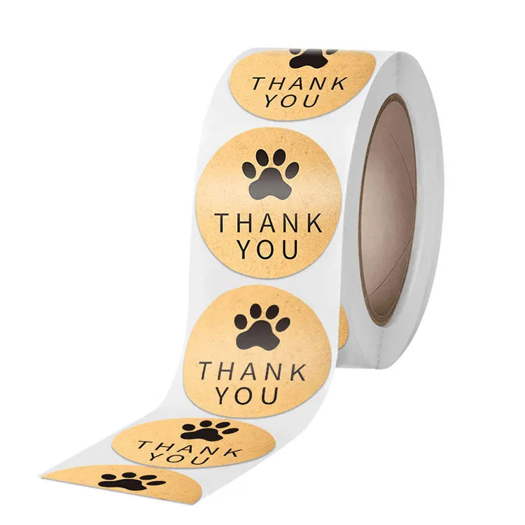 100-500 Pcs 2.5CM 1inch Round Gift Sealing Thank You Stickers Animal Foot Design Festival Party Wedding Decorations Labels (ONLINE ORDER ONLY)