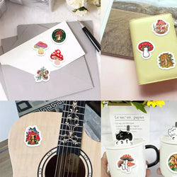 100-500pcs Children Mushroom Reward Stickers School Students Cute Cartoon Stationery Sticker Scrapbooking DIY Gift Decoration (ONLINE ORDER ONLY)
