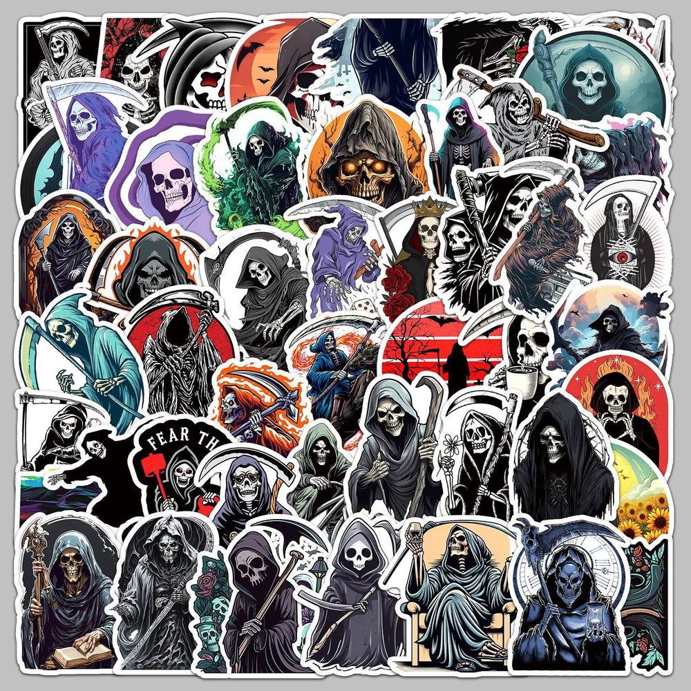 50pcs Dark Demon Death Graffiti Stickers for Helmet, Wall, DIY Decoration (ONLINE ORDER ONLY)
