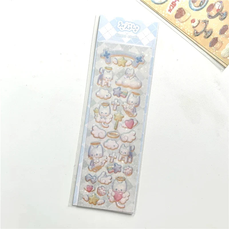 Korean ins Cute Angel Rabbit Sticker Scrapbooking Idol DIY Album Decoration Sticker Aesthetic Personalized Kawaii Stationery (ONLINE ORDER ONLY)