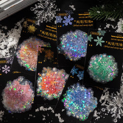 20 pcs/pack Vintage laser snowflake Stickers handmade Diy Stick Labels Creativity Scrapbooking Junk Journal Supplies (ONLINE ORDER ONLY)