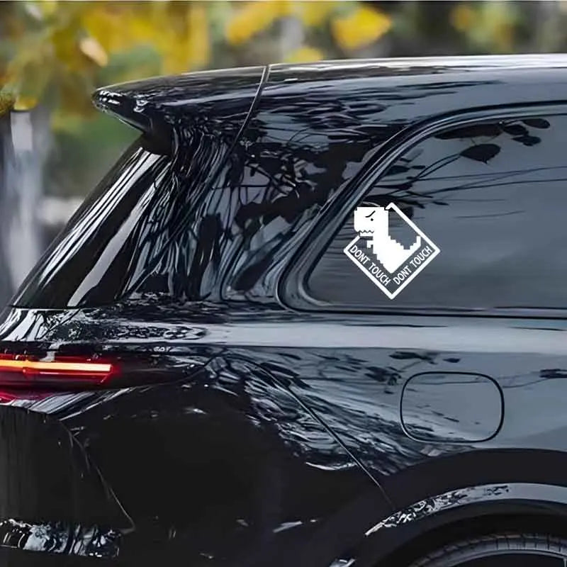 "DONT TOUCH"stickers,Cute pixel style little dinosaur decal,High Quality And Durable Automobiles Exterior Accessories Decals (ONLINE ORDER ONLY)
