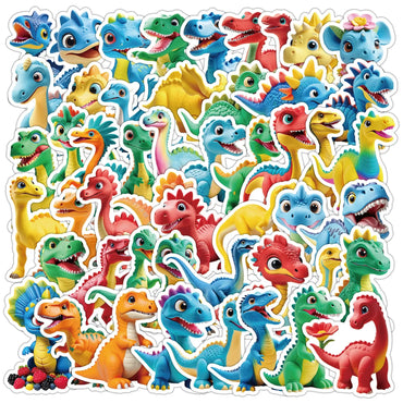 10/50pcs Cute Cartoon Dinosaur Stickers Aesthetic Kawaii Animals for Kids Water Bottle Phone Fridge Laptop Stationery Stickers (Online Order Only)