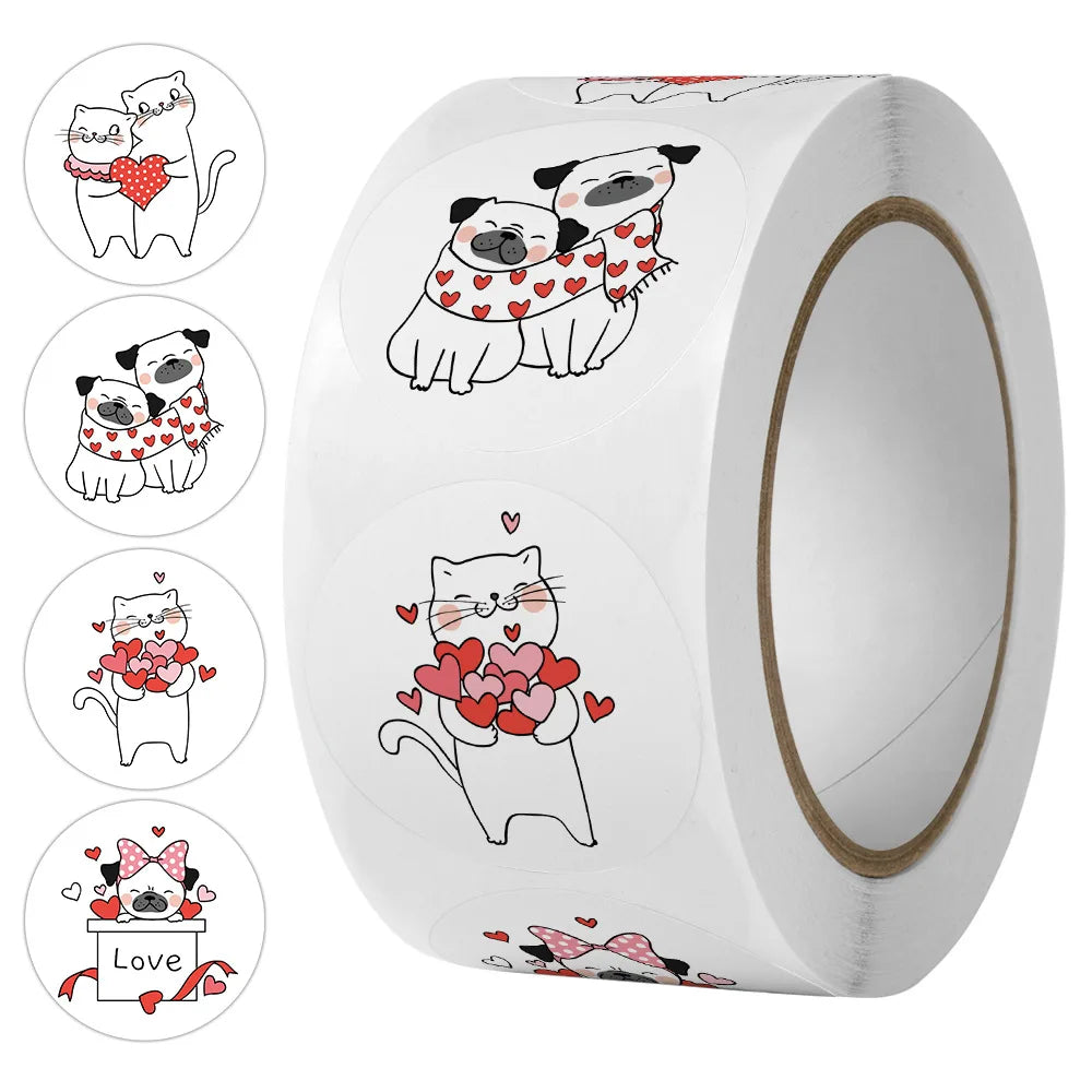 50-500Pcs Round Cute Cartoon Thank You Label Stickers Used for Shipping and Mailing Box Seal Labels Decorative Gifts Stickers (ONLINE ORDER ONLY)