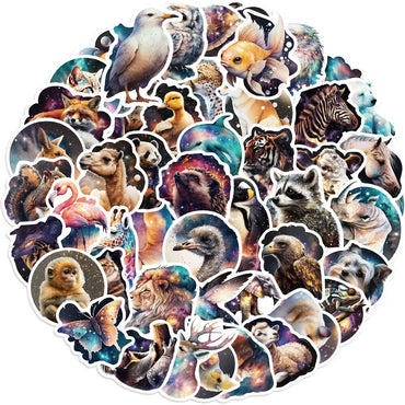 10/50pcs Cute Dreamy Starry Animal Stickers Kawaii Cartoon Graffiti Sticker Phone DIY Water Bottle Luggage Decals for Kids Toy (Online Order Only)