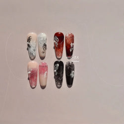 Lace Bowknot Hollow Out Fabric Art Fragmentation Sensation Petal Embossed Hottie Adhesive Nail Art Sticker Chic Manicure Decals (ONLINE ORDER ONLY)