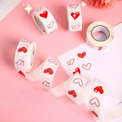 100-500pcs 1inch Red Heart Stickers for Valentine's Day New Baking Packaging Sticker Envelope Seals Love Decorative Stickers (ONLINE ORDER ONLY)