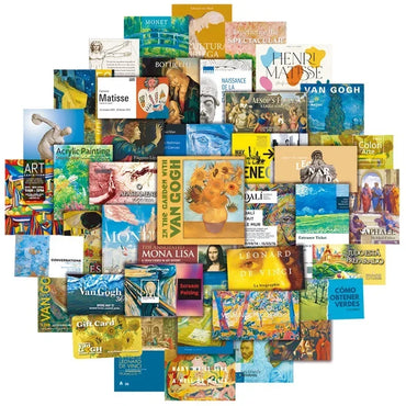 10/30/50PCS Vintage Oil Painting Sticker Aesthetic PVC Children's Stationery Sketchbook Sticky Diary Scrapbook Supplies for Kids (ONLINE ORDER ONLY)