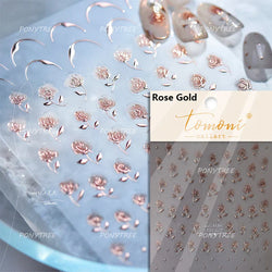 Rose Flower Bouquet Wreath Lace Green Leaves Beautiful Floret Heart Rich Adhesive Nail Art Decorations Stickers Manicure Decals (ONLINE ORDER ONLY)