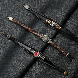 Anime Woven Cowhide Bracelet – Multilayer Buckle Gift (ONLINE ORDER ONLY)
