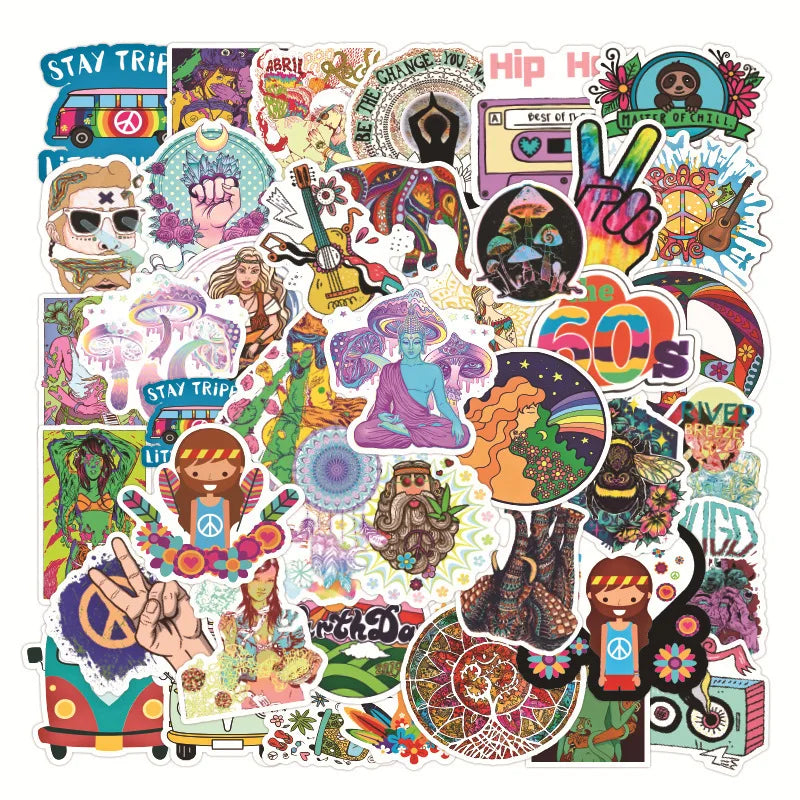 50pcs Cartoon Graffiti Stickers for Luggage, Laptop, Phone, Kids Toys (Online Order Only)