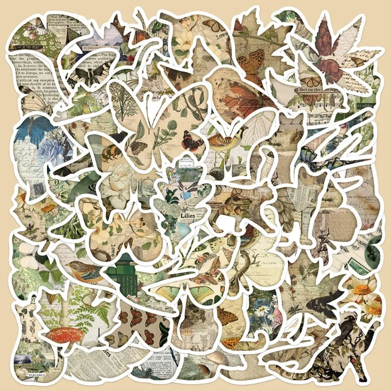50pcs Retro Animal Graffiti Stickers for Helmet, Wall, DIY Decor (ONLINE ORDER ONLY)