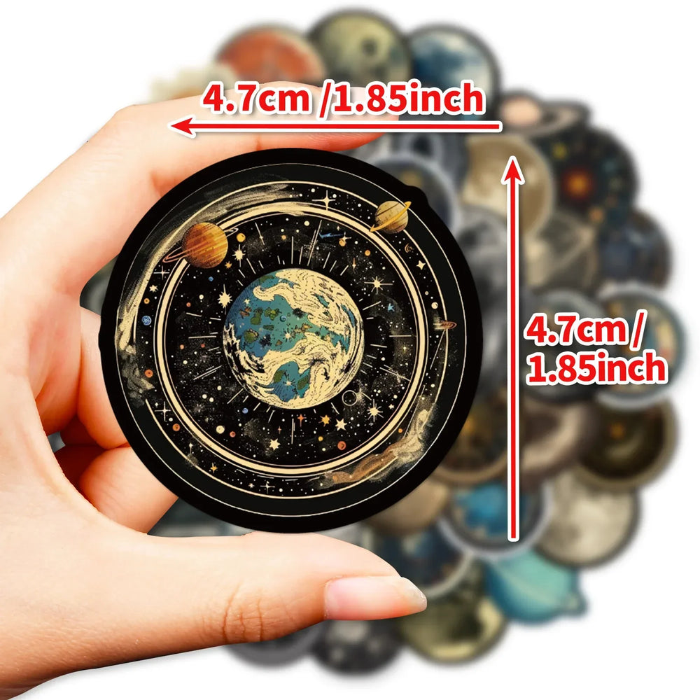 50pcs Retro Space Station Graffiti Stickers for Helmet, Desktop, Wall Decoration, DIY Wholesale (Online Order Only)