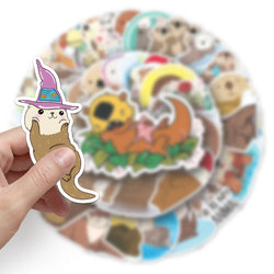 10/50Pcs Cute Animal Otter Masking Stickers Scrapbooking Diary Japanese Stationery Paper Deco School Supplies (ONLINE ORDER ONLY)