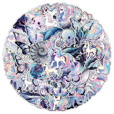 10/30/50pcs Cute Unicorn Graffiti Aesthetic Stickers Cartoon Decals Notebook Laptop Phone Suitcase Decoration Sticker Kids Toys (ONLINE ORDER ONLY)