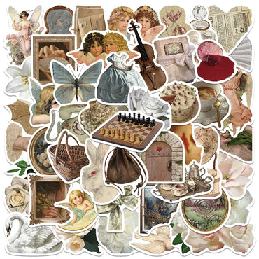 10/30/50PCS Ins Style Vintage Cute Stickers Cartoon Decals For Skateboard Laptop Suitcase Phone Bike Guitar Kids Toys Decoration (Online Order Only)