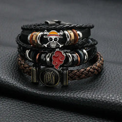 Anime Woven Cowhide Bracelet – Multilayer Buckle Gift (ONLINE ORDER ONLY)