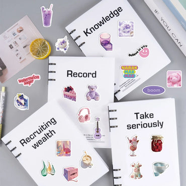 30Pcs Purple Aesthetics Sticker Diy Computer Stickers for Water Bottles Waterproof Journal Arts Crafts Toy Decals (ONLINE ORDER ONLY)