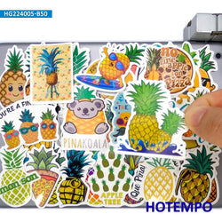 50Pieces Funny Pineapple Cartoon Graffiti Mixed Ananas Retro Stickers for Luggage Skateboard Guitar Helmets Laptop Phone Sticker (Online Order Only)