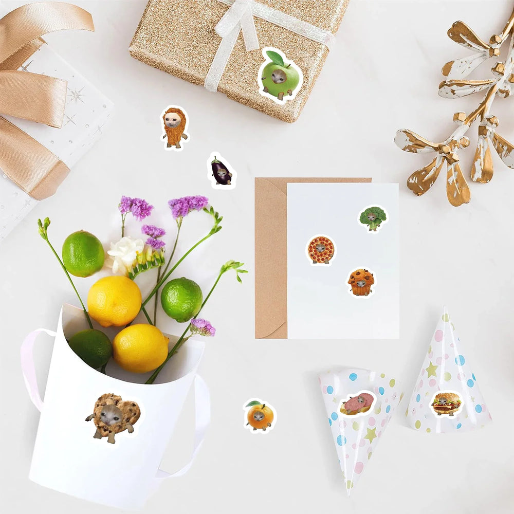 500pcs Cats And Food Reward Stickers Encouragement Sticker Roll For Kids Motivational Stickers With Cute Animals For Students (ONLINE ORDER ONLY)